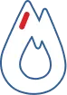 Outline of a water droplet with a red rectangle near the top and a pointed shape inside, all on a light background.